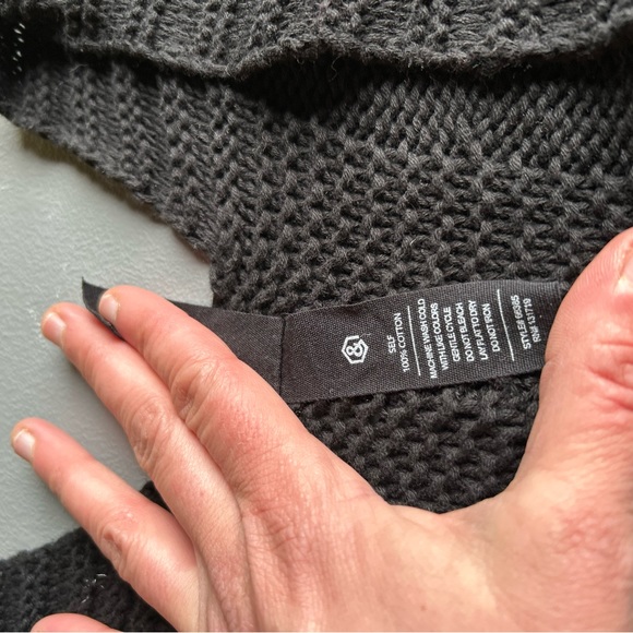 Cable Knit oversized  Cardigan 100% cotton olive green - Picture 8 of 11